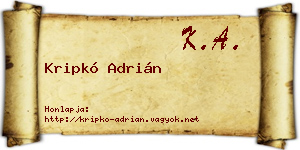 Kripkó Adrián névjegykártya